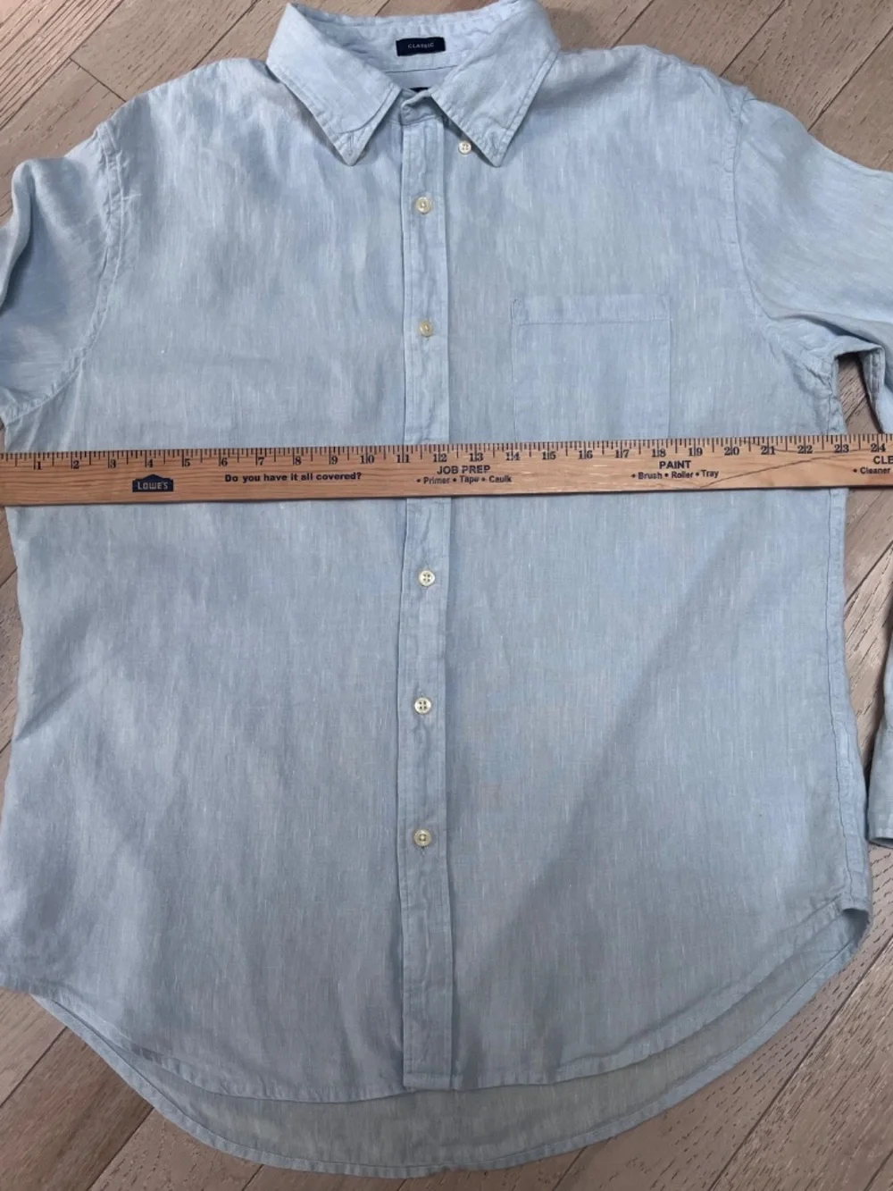 J.Crew Men's Large Linen Blend Button Down Shirt Light Blue Long Sleeve Classic